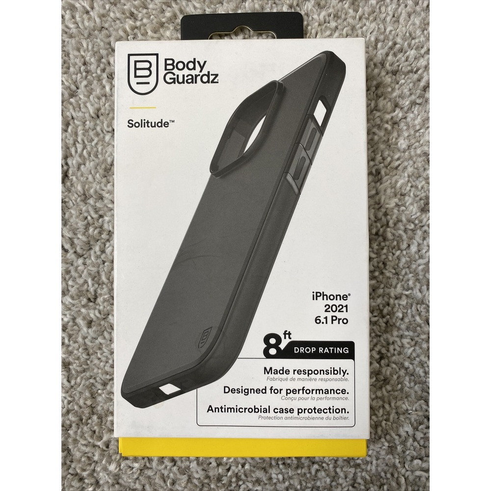 BodyGuardz - Solitude Series Gel Case for iPhone 13 Pro & 14 Pro - Smoke‎